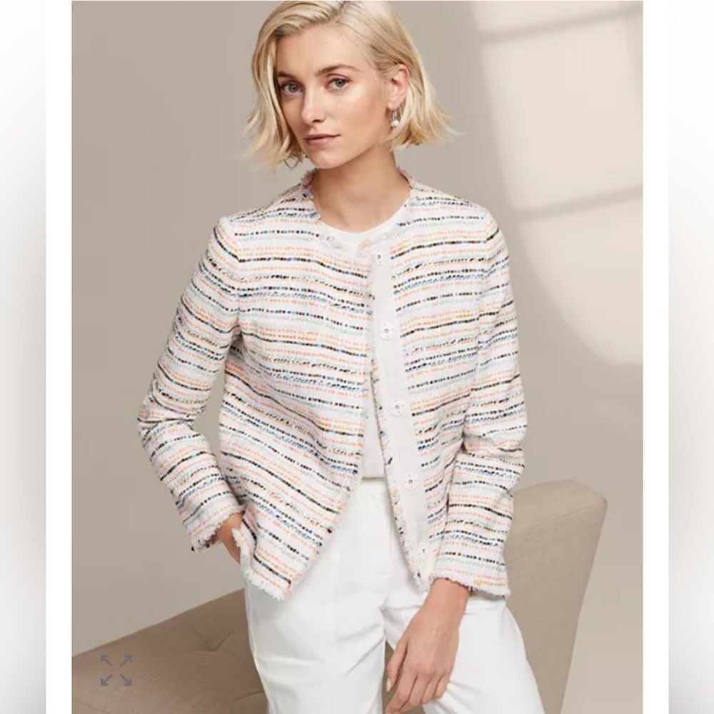 Lafayette 148 New York Albano Tweed Striped Jacket